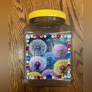 💕💫🙏🏼💕Decorative Wishes & Blessings Jar with Colorful Dandelion Design🌟NEW🌟